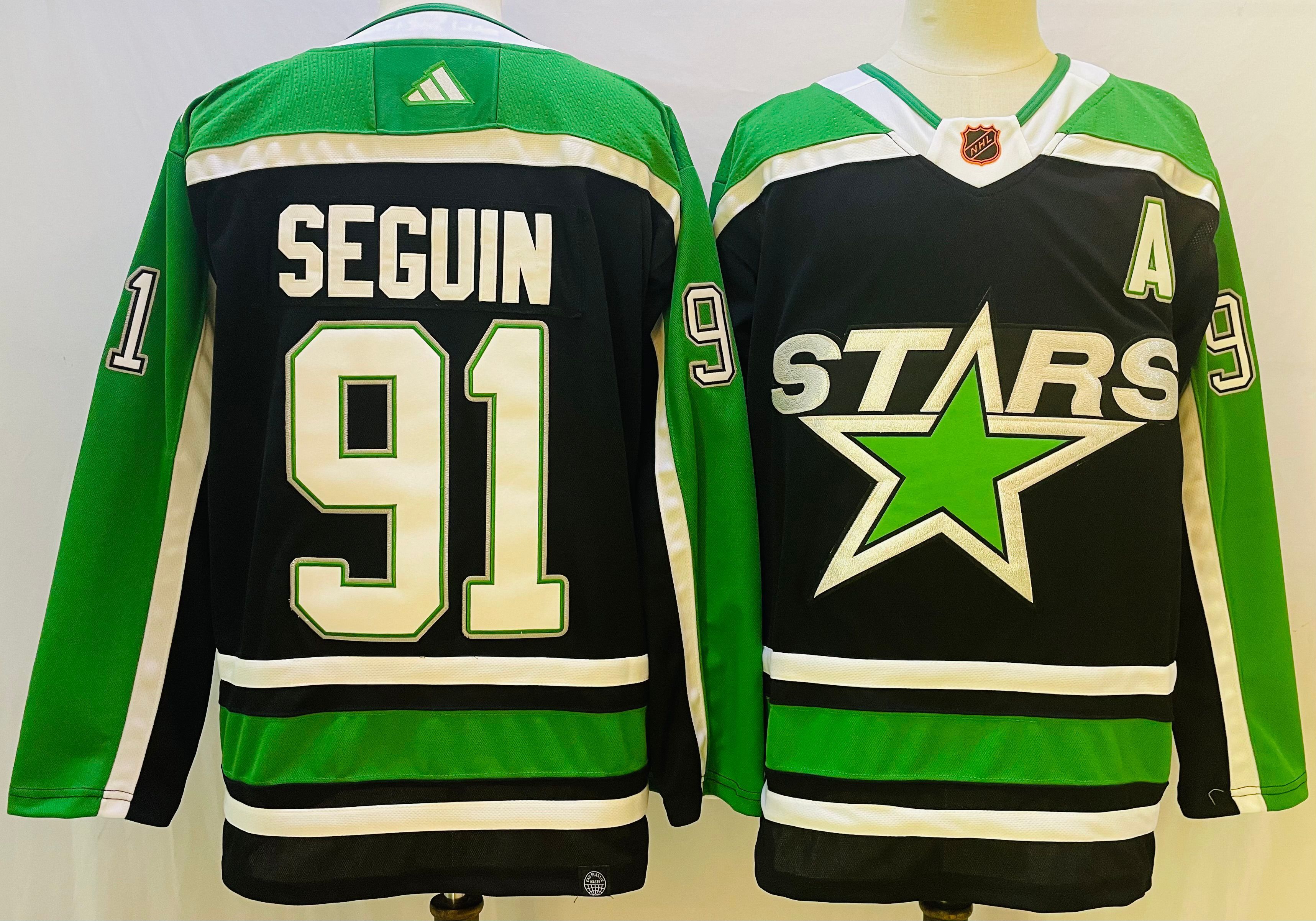 Men Dallas Stars 91 Seguin Black Throwback 2022 Adidas NHL Jersey